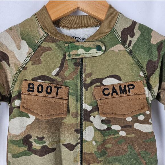 TINY TROOPER BABY MULTICAM CAMOUFLAGE CRAWLER WITH BOOTS - SIZE 3/6 - Picture 3 of 9